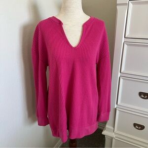 Loft Hot Pink Thermal Tunic